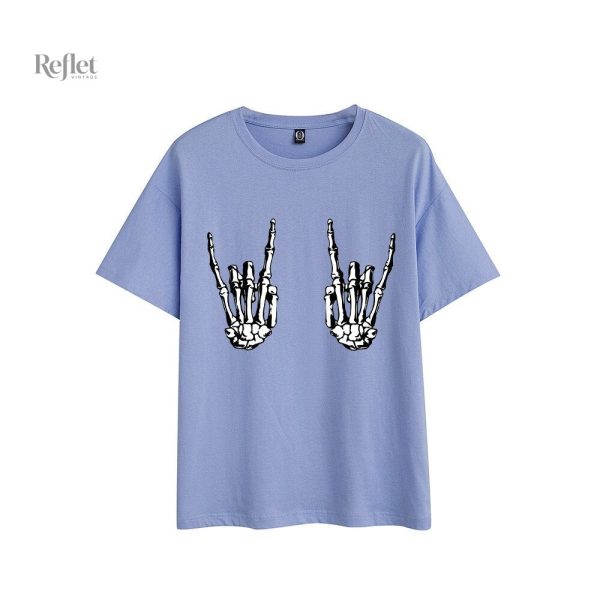 T-shirt décontracté femme, esprit vintage rock