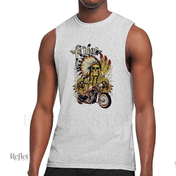 T-shirt sans manche style vintage pour hommes