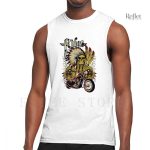Homme T-shirt sans manche au style rétro