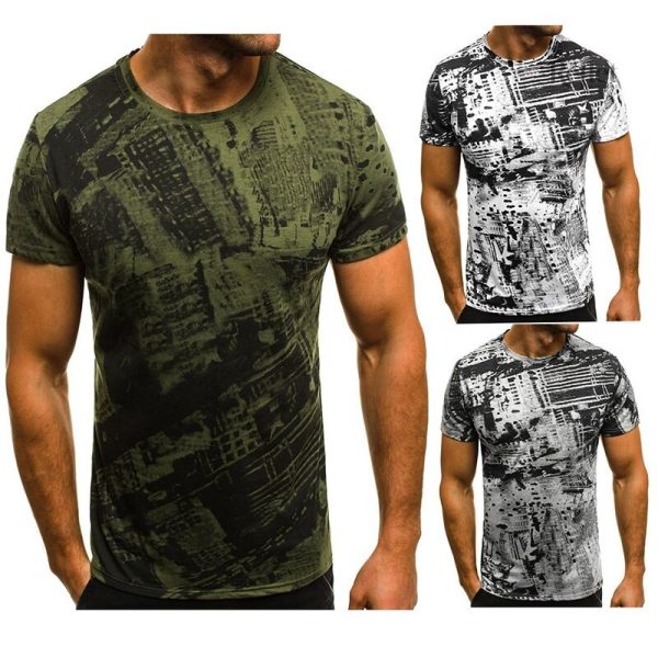 T-shirt homme vert au look classique