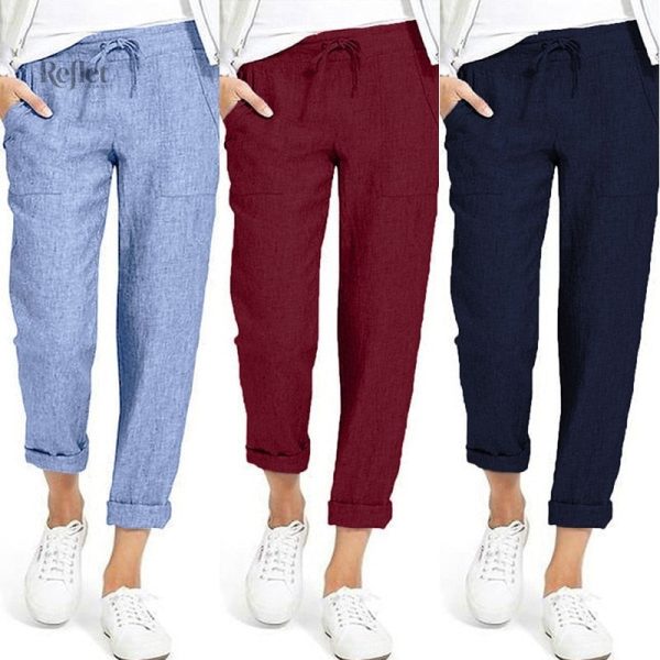 Pantalon vintage femme style décontracté en denim