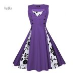 Robe année 50 à motifs, idéale pour des occasions spéciales