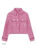 Veste vintage à carreaux pour femme