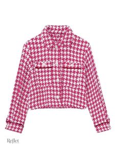 Veste vintage à carreaux pour femme