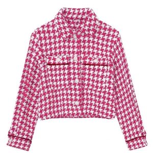 Veste vintage à carreaux pour femme