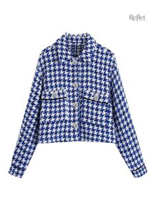 Veste à motifs carreaux style rétro