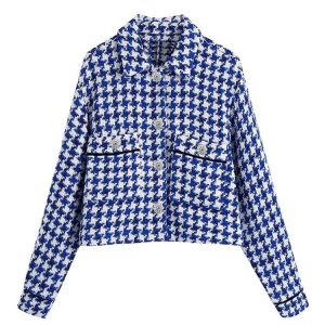 Veste à motifs carreaux style rétro