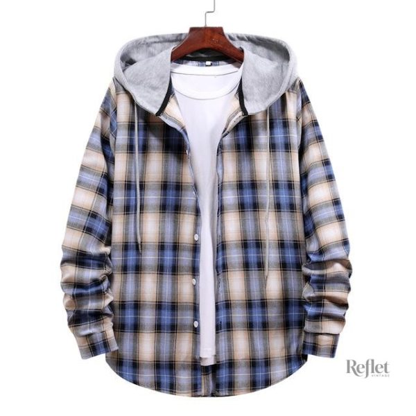 Veste à carreaux homme style rétro
