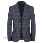 Homme en veste vintage à carreaux