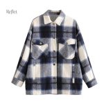 Veste à motifs écossais, style féminin vintage