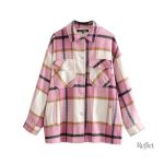 Veste vintage femme avec design à carreaux