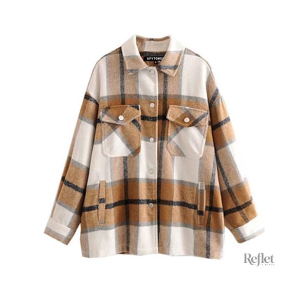 Veste femme élégante à carreaux classiques