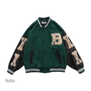 Veste baseball vintage femme en style rétro