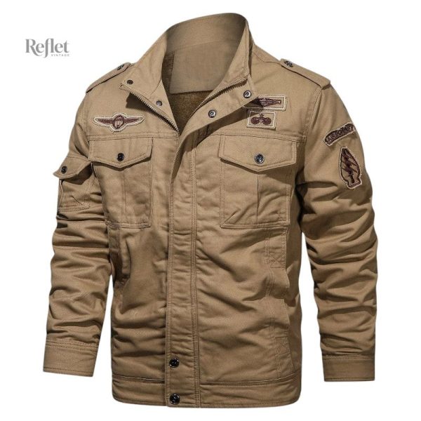 Veste kaki décontractée pour look vintage