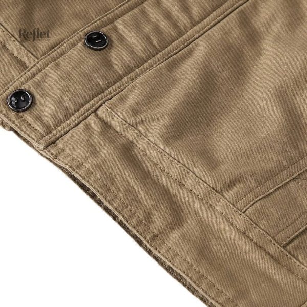 Veste de mode vintage en kaki pour homme