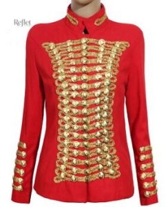 Veste vintage à col Mao pour femme