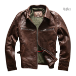Veste en cuir style rétro pour homme