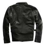Veste en cuir noir homme vintage