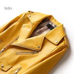 Veste en cuir vintage pour femmes, style moto