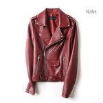 Veste femme rétro, cuir durable inspiré du motard