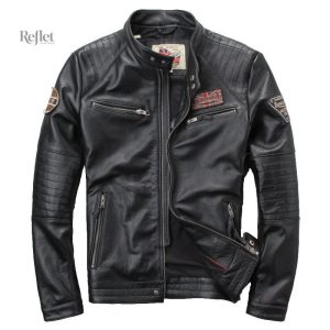 Veste cuir vintage homme pour moto