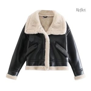 Veste cuir vintage femme en style classique et intemporel