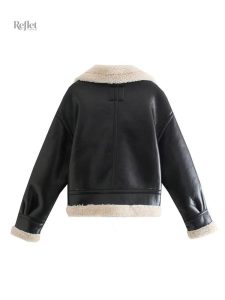 Veste vintage femme en cuir souple avec coupe élégante