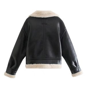 Veste vintage femme en cuir souple avec coupe élégante
