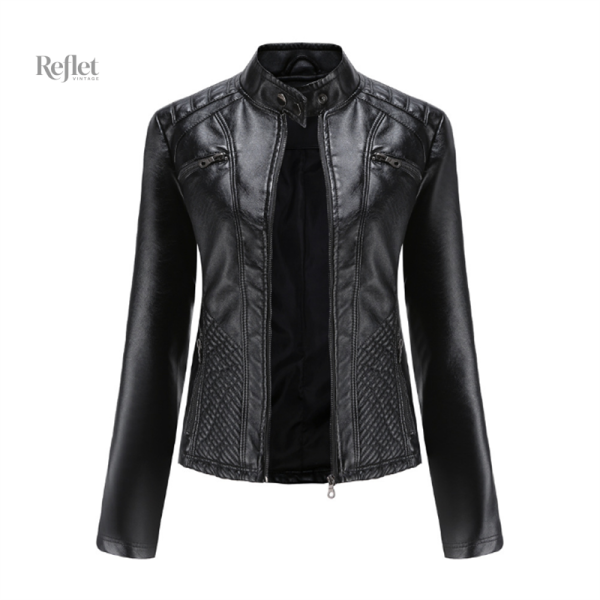 Veste en cuir femme à la mode vintage