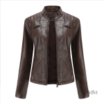Veste femme classique en cuir au look ancien