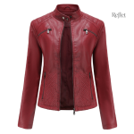 Veste vintage femme avec détails en cuir