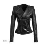 Veste en cuir vintage pour femme