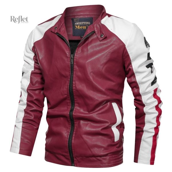 Veste homme en cuir au design classique