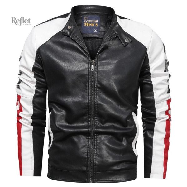 Veste en cuir noir pour un look vintage