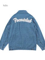 Veste à motifs carreaux, style vintage pour femme