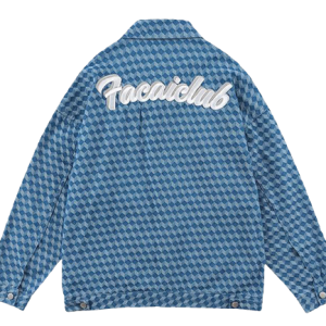Veste à motifs carreaux, style vintage pour femme