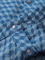 Veste en Jean femme, design à carreaux tendance