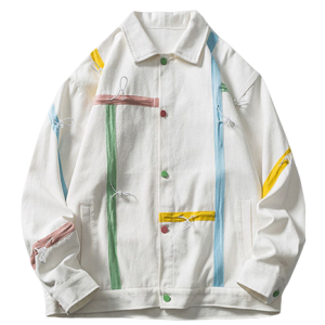 Veste en Jean Blanche Brodée pour femme