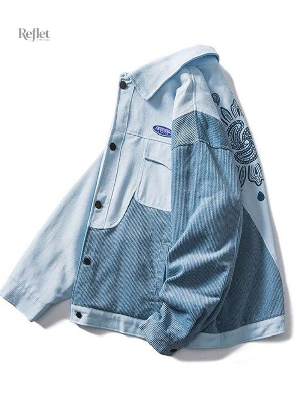 Veste vintage femme en denim léger, bleu clair