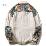 Veste vintage avec broderies de fleurs colorées