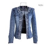 Veste en jean femme vintage au style décontracté
