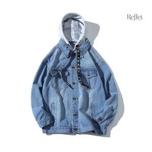 Veste en jean large vintage pour homme