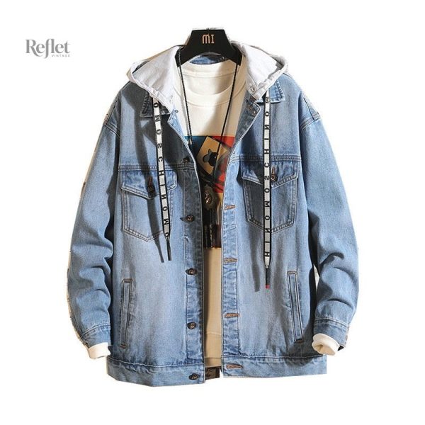 Veste vintage décontractée en denim pour homme