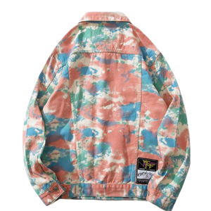Veste vintage multicolore en denim pour un style unique