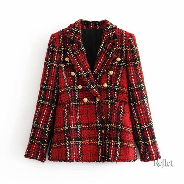 Veste vintage femme à carreaux