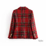 Veste à carreaux pour femme vintage élégante