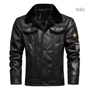 Veste en cuir pour homme style vintage