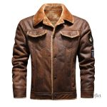 Veste vintage en cuir souple pour homme