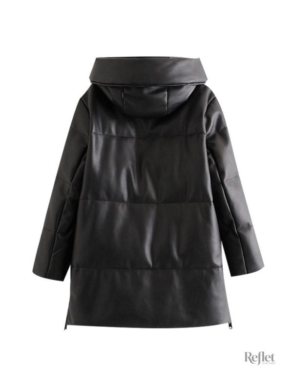 Veste vintage femme, coupe large, style rétro noir