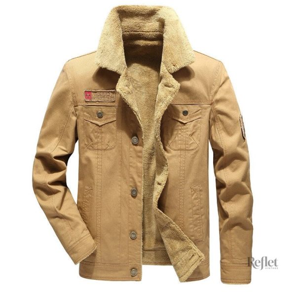 veste-militaire-vintage-kaki-homme-1 Veste Militaire Vintage Kaki pour Homme